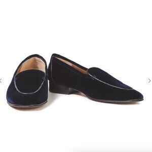 THE ROW Adam Leather Trim Velvet Loafers 37.5